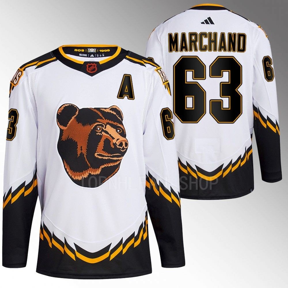 Brad Marchand Bruins White 2022 Reverse Retro 2.0 Jersey