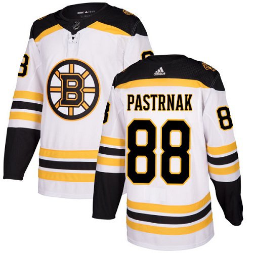 David Pastrnak Bruins White Road Jersey
