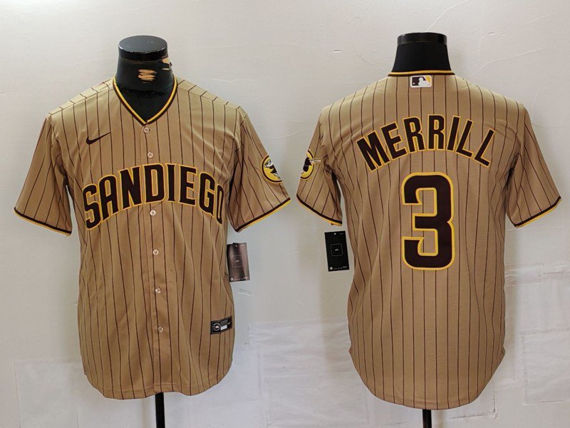 Jackson Merrill Padres Tan Brown Replica Jersey