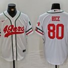 Jerry Rice 49ers Mexico Edition White Baseball Jersey
