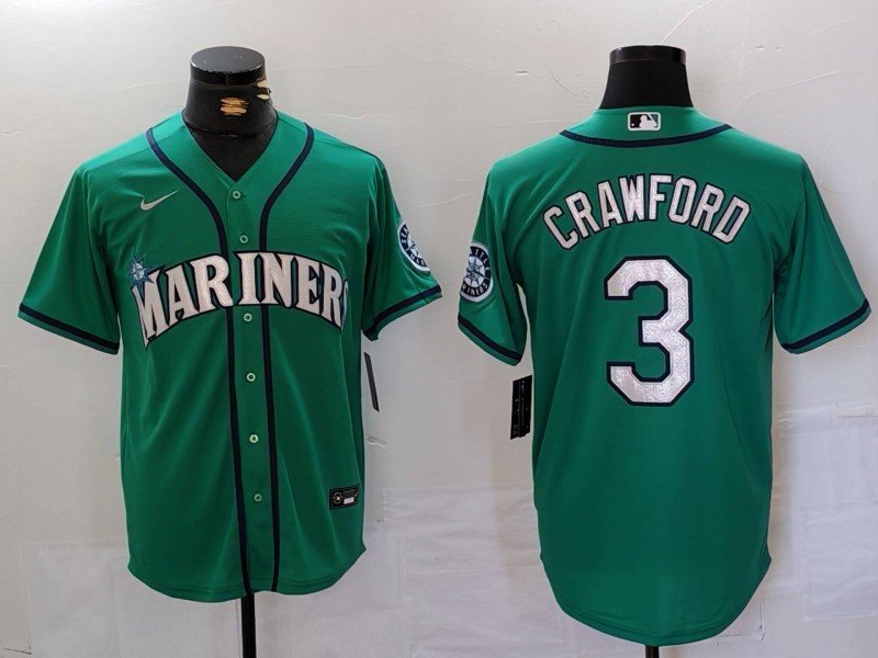 JP Crawford Mariners Aqua Alternate Replica Jersey
