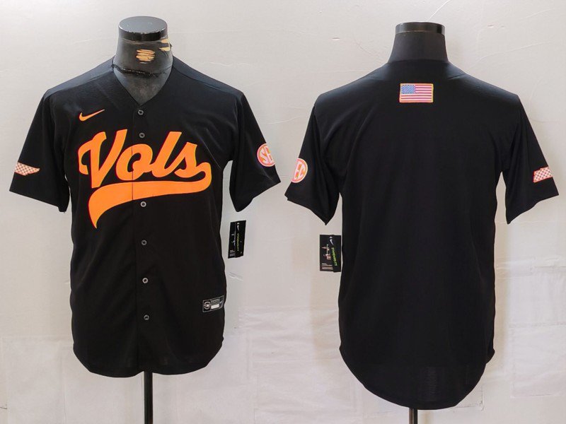 Team Volunteers Black Baseball Jersey