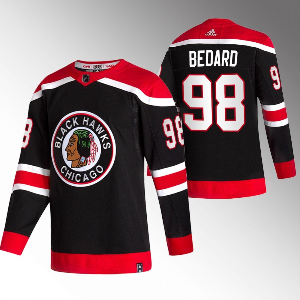 Connor Bedard Blackhawks 2021 Reverse Retro Black Jersey