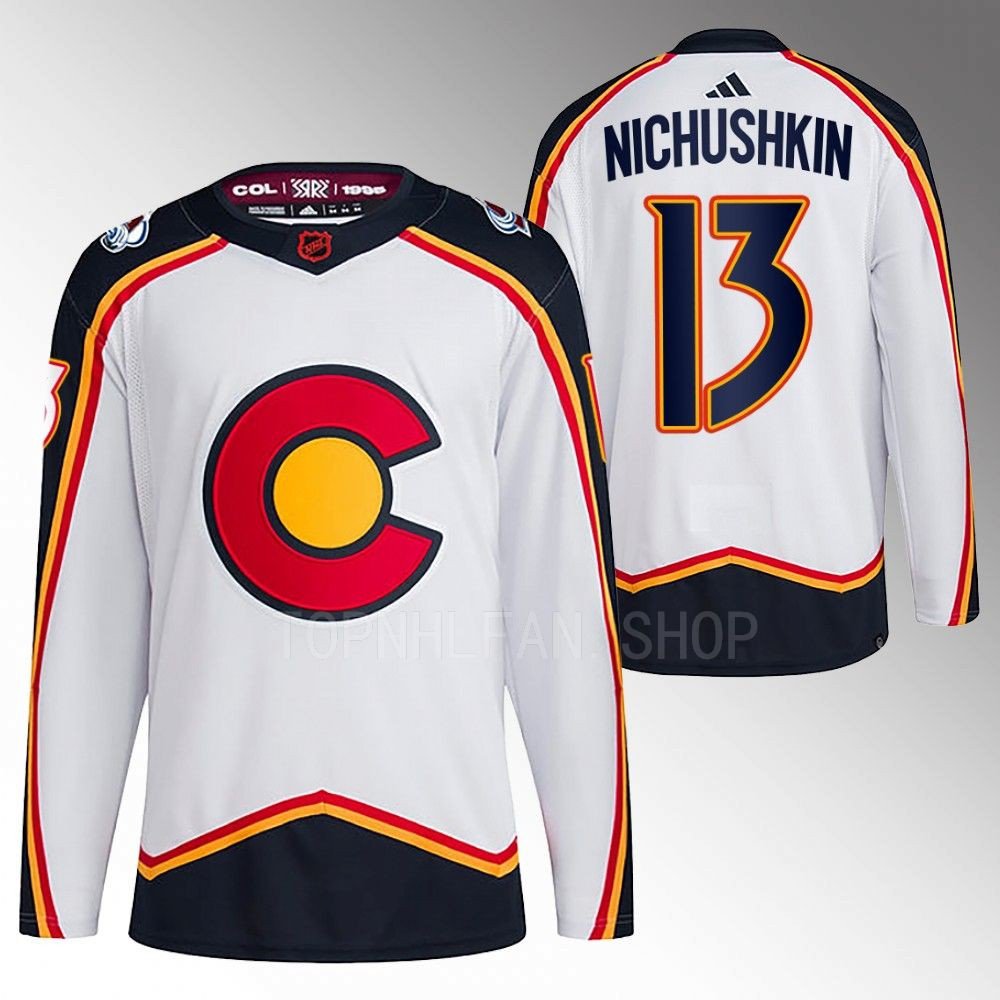 Valeri Nichushkin Avalanche 2022 Reverse Retro White Jersey