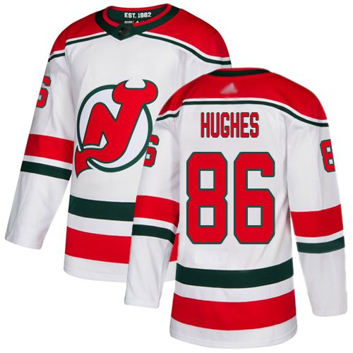 Jack Hughes Devils White Alternate Jersey