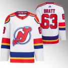 Jesper Bratt Devils 2022 Reverse Retro 2.0 White Jersey
