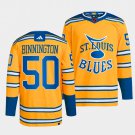 Jordan Binnington Blues 2022 Reverse Retro Yellow Jersey