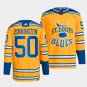 Jordan Binnington Blues 2022 Reverse Retro Yellow Jersey