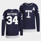 Auston Matthews Maple Leafs 2022 Heritage Classic Navy Jersey
