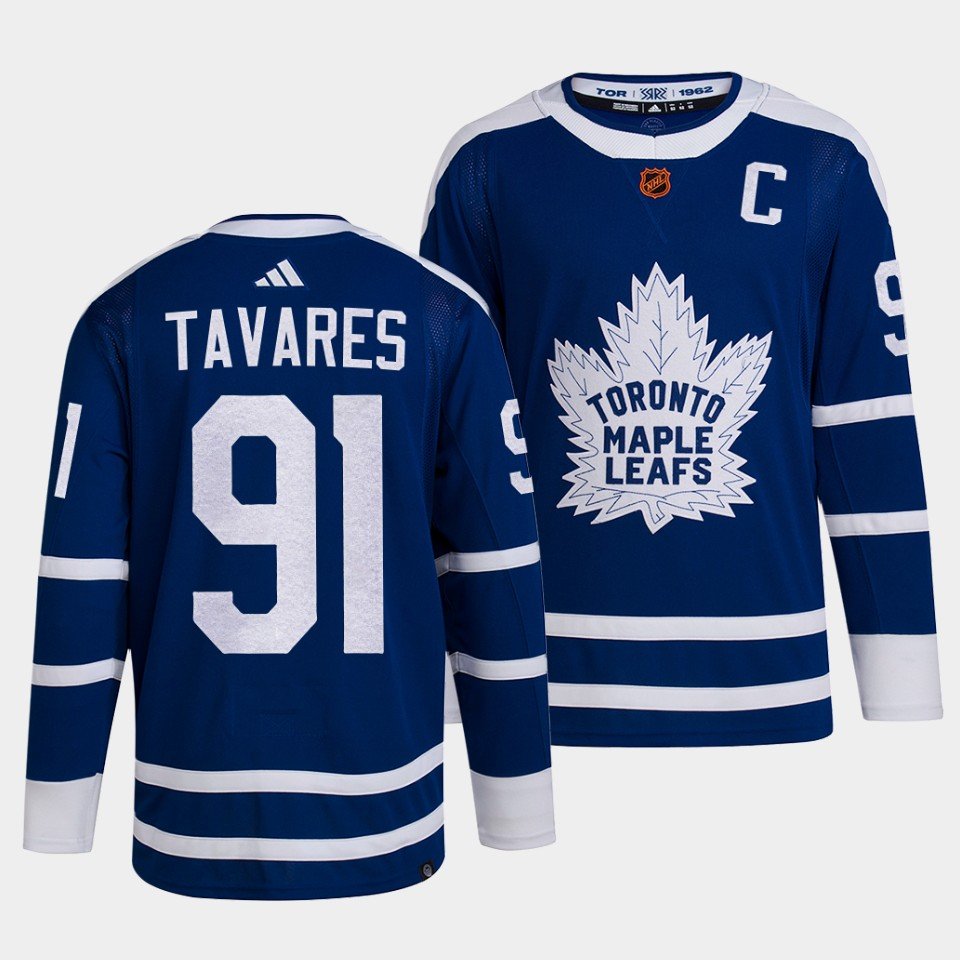 John Tavares Maple Leafs 2022 Reverse Retro Blue Jersey