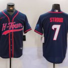 CJ Stroud Texans Navy Fashion Baseball Jersey
