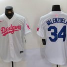 Fernando Valenzuela Dodgers White Pink Fashion Replica Jersey