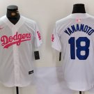 Yoshinobu Yamamoto Dodgers White Pink Fashion Replica Jersey