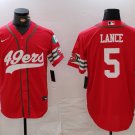 Trey Lance 49ers Mexico Edition Red Baseball Jersey