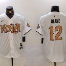 Chris Olave Saints White Fashion Baseball Jersey