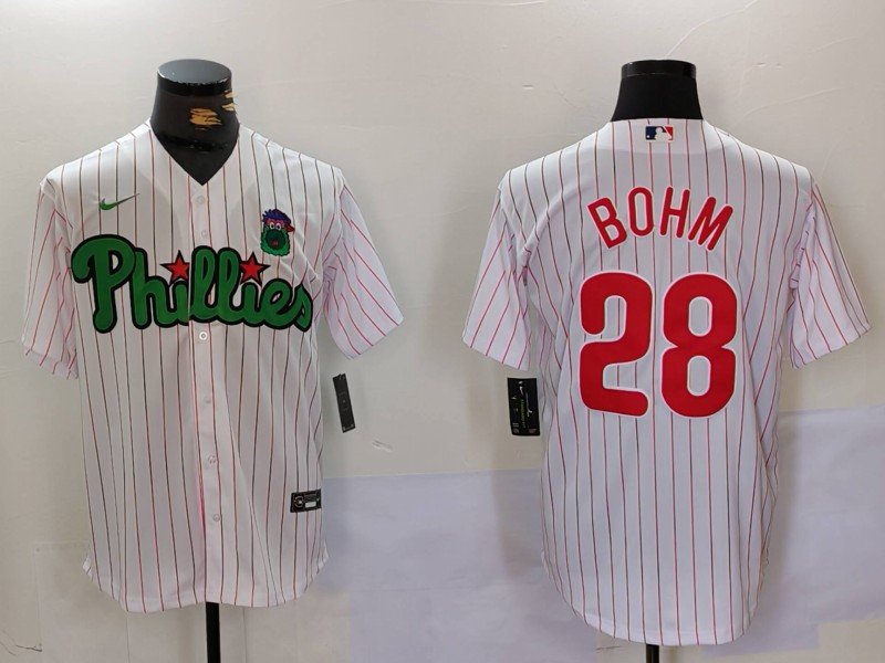 Phanatic Alec Bohm Phillies White Replica Jersey