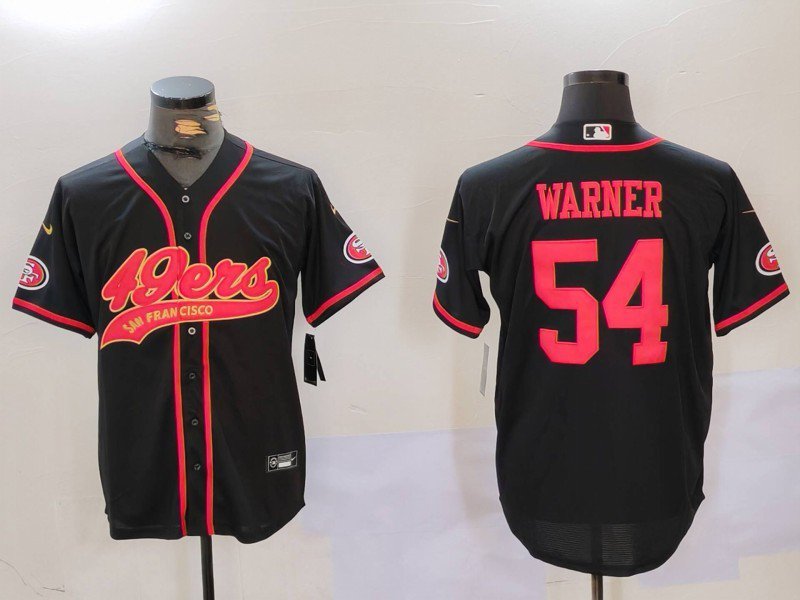Fred Warner 49ers Black Gold Fashion Baseball Jersey
