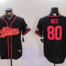Jerry Rice 49ers Black Gold Fashion Baseball Jersey
