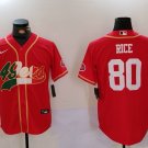Jerry Rice 49ers Red Mexico Edition Fashion Baseball Jersey