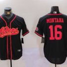 Joe Montana 49ers Black Gold Fashion Baseball Jersey