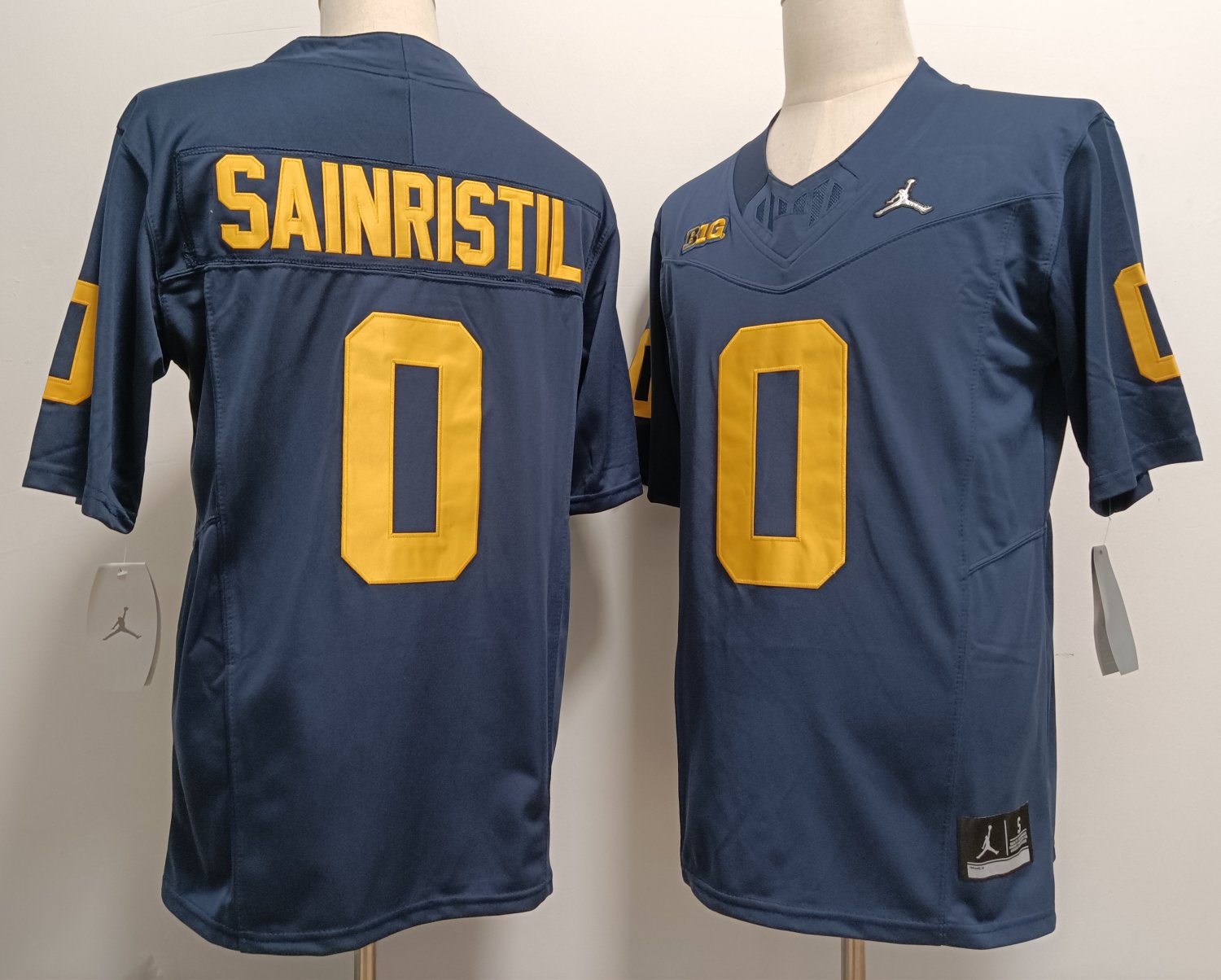 Wolverines Mike Sainristil Navy Limited Jersey