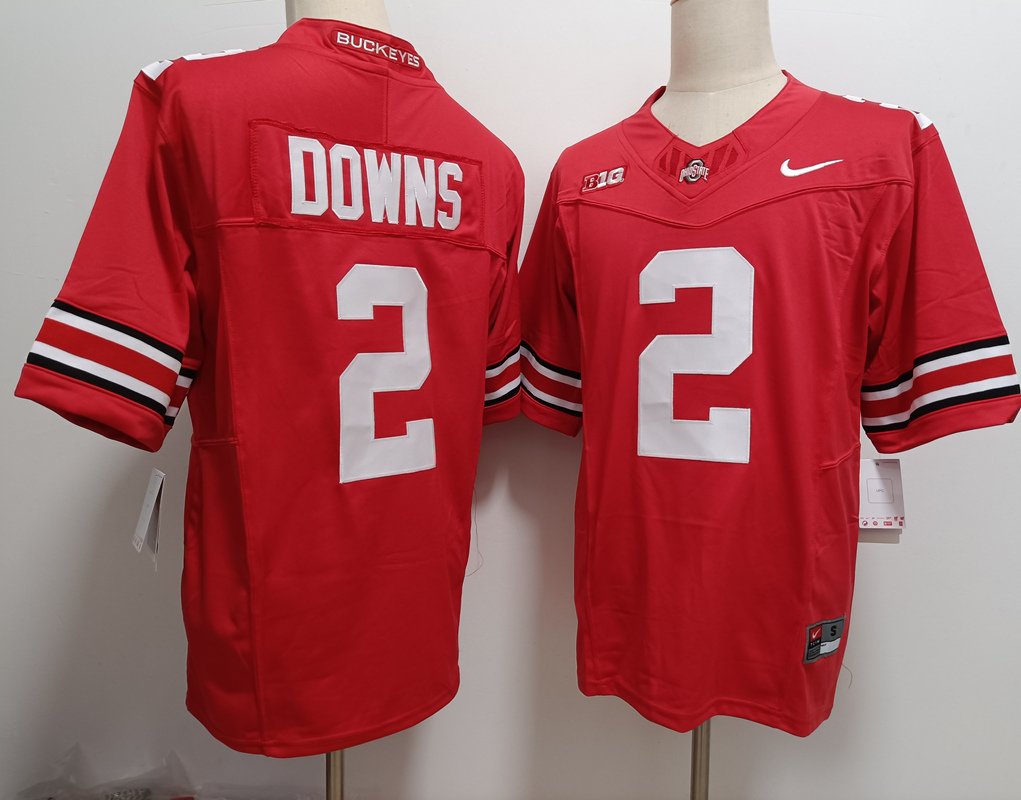 Buckeyes Caleb Downs Red Football Jersey