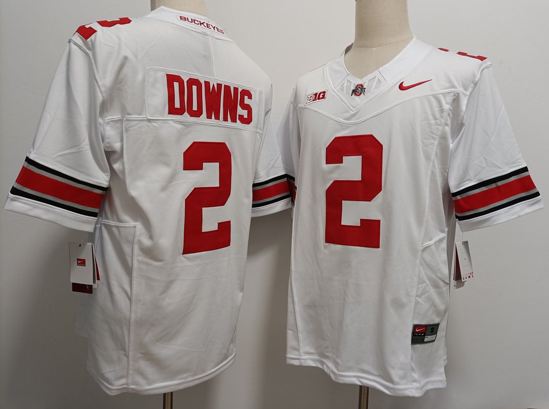 Buckeyes Caleb Downs White Football Jersey