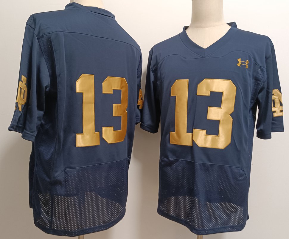 Fighting Irish Riley Leonard Navy Football Jersey