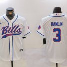 Damar Hamlin Bills White Baseball Jersey