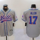 Josh Allen Bills Grey Baseball Jersey