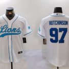Aidan Hutchinson Lions White Baseball Jersey