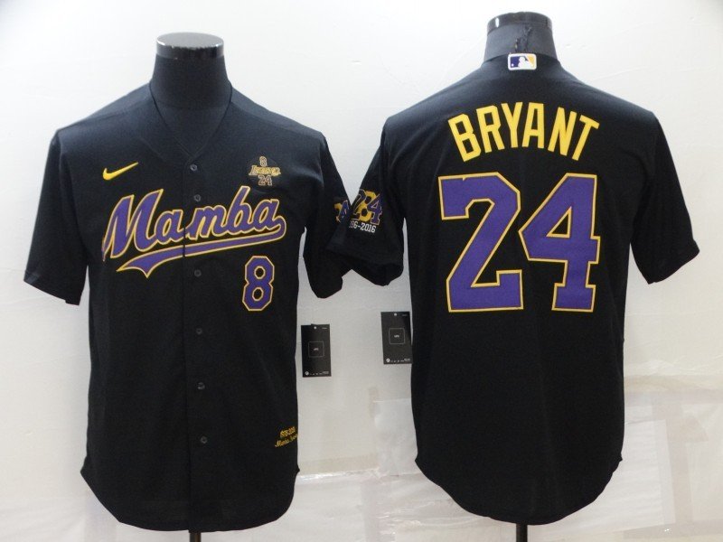 Kobe Bryant Mamba Black Baseball Replica Jersey