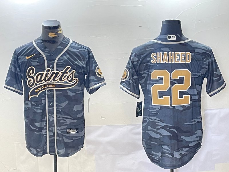 Rashid Shaheed Saints Camo Baseball Jersey