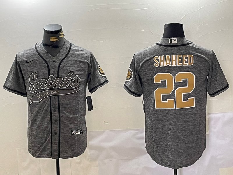 Rashid Shaheed Saints Hemp Gray Baseball Jersey
