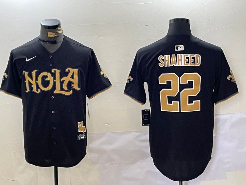 Rashid Shaheed Saints NOLA Black Baseball Jersey
