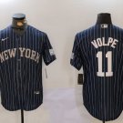 Anthony Volpe Yankees Navy Stripes Baseball Jersey