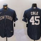 Gerrit Cole Yankees Navy Stripes Baseball Jersey