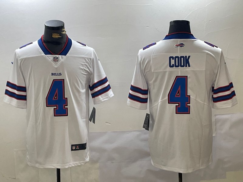 James Cook Bills White Jersey