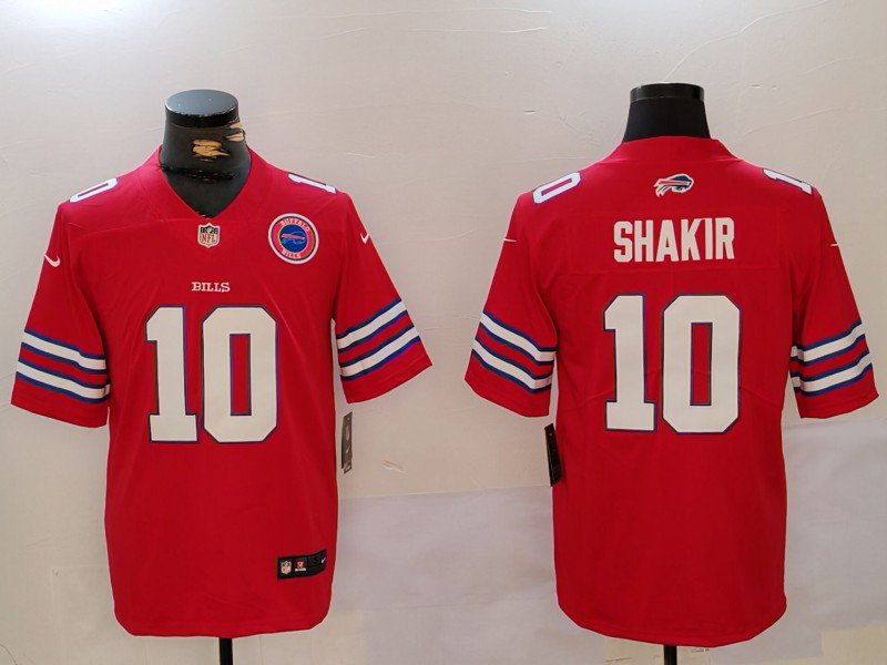 Khalil Shakir Bills Red Team Patch Jersey