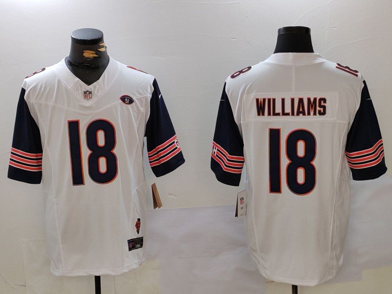 Caleb Williams Bears White Throwback Limited Jersey