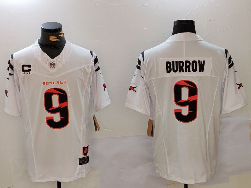 Joe Burrow Bengals White Throwback Limited Jersey