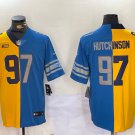 Aidan Hutchinson Wolverines x Lions Yellow Royal Split Jersey