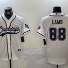 CeeDee Lamb Cowboys White Baseball Jersey