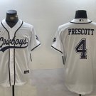 Dak Prescott Cowboys White Baseball Jersey