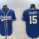 Ezekiel Elliott Cowboys Royal Baseball Jersey