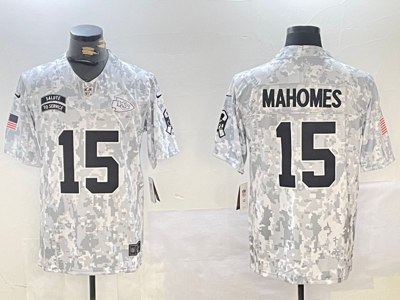 Patrick Mahomes II Chiefs Arctic Camo Salute to Service Limited Jersey