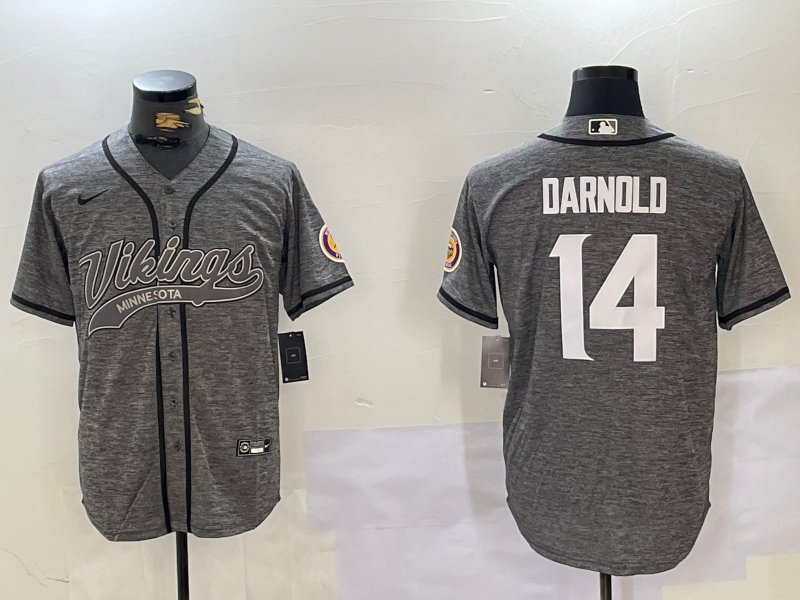 Sam Darnold Vikings Hemp Gray Baseball Jersey