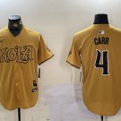 Derek Carr Saints NOLA Yellow Fashion Baseball Jersey