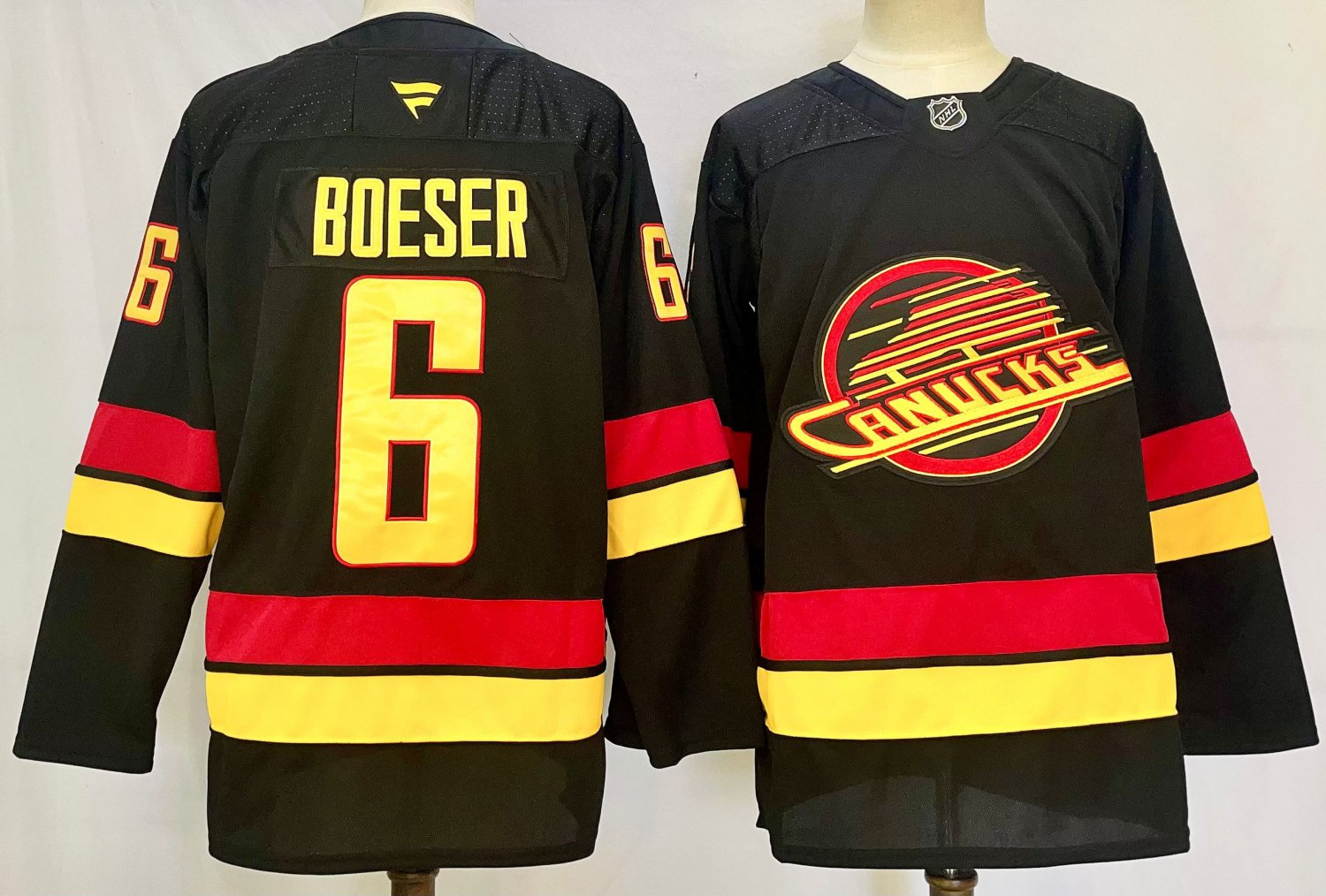 Brock Boeser Canucks Black Throwback Breakaway Jersey