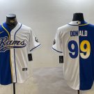 Aaron Donald Rams Royal White Split Baseball Jersey